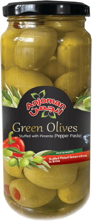 Anjoman (6 x 358 ML) GREEN OLIVE with PEPPER PASTE