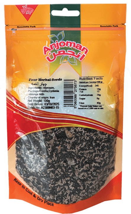 Anjoman Four herbal Seeds (Chahar tokhme) 12 x 100
