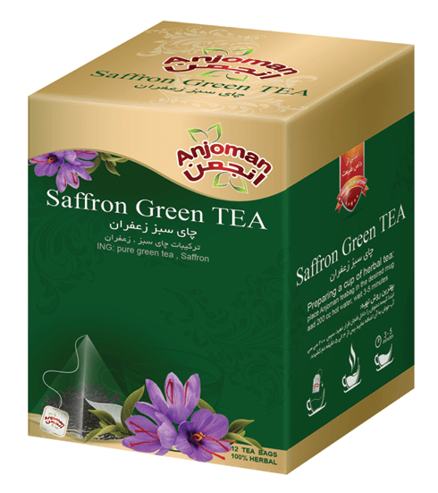 Anjoman Herbal GREEN tea SAFFRON 6 x 12