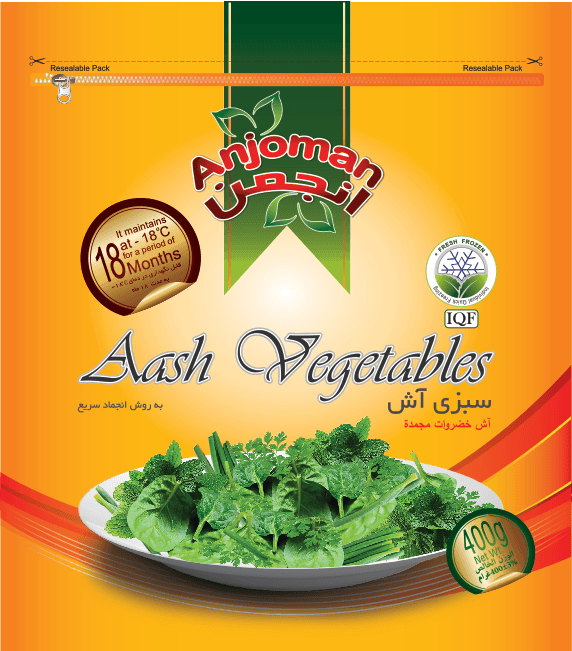 Anjoman IQF Frozen Ash Mixed VEG 24 x 400 g