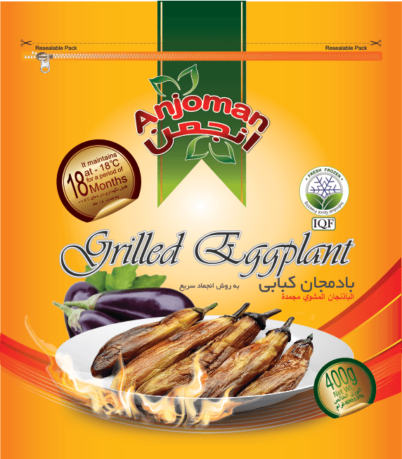 Anjoman IQF Frozen GRILED Eggplant 24 x 400 g
