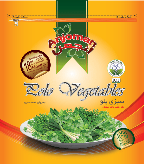 Anjoman IQF Frozen Polo Mixed VEG 24 x 400 g