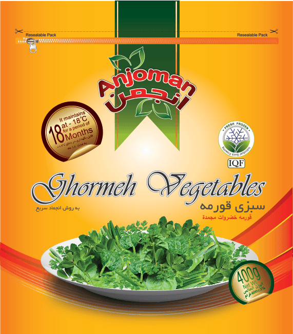 Anjoman IQF Frozen Sabzi Ghorme VEG 24 x 400 g