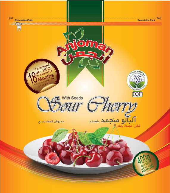 Anjoman IQF Frozen Sour Cherry 24 x 400 g
