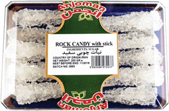 Anjoman Rock Candy with Stick/White